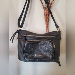 Rein And Bridal Black Embossed Crossbody Bag